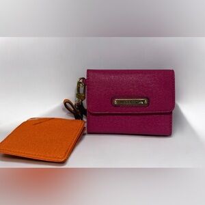 Liz Claiborne Wristlet Wallet With Coin Purse Pink Orange Melon